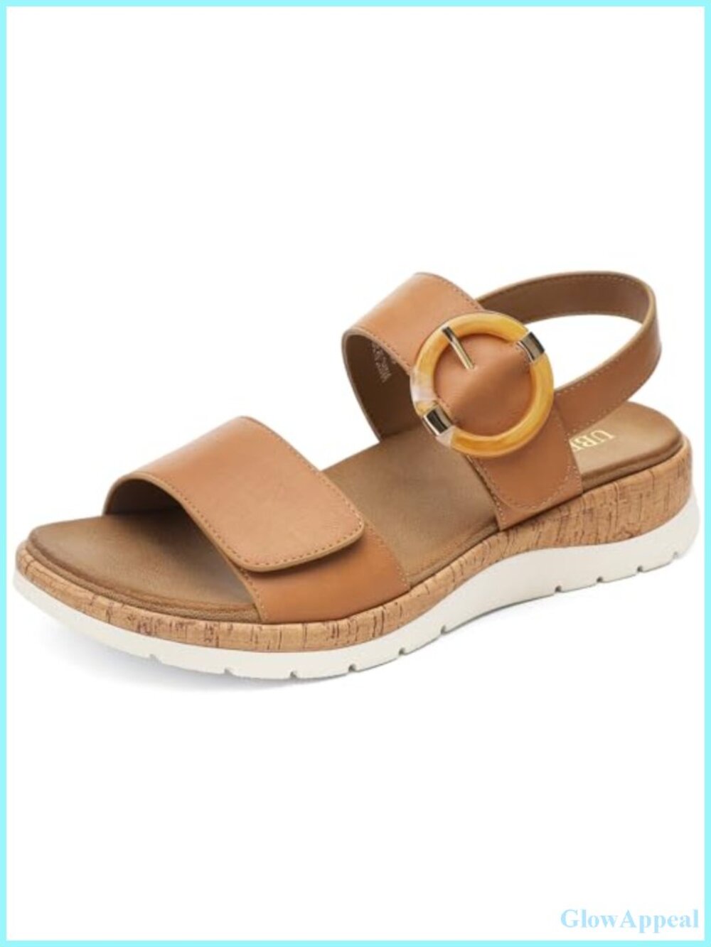 Womens Low Wedge Sandals with Arch Support & Adjustable Straps